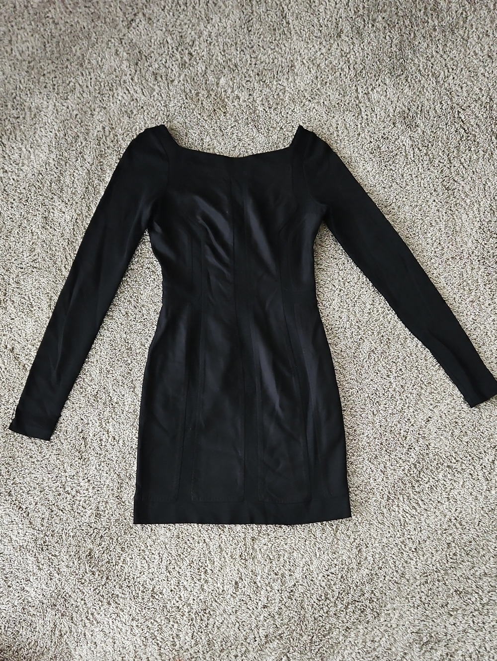 Diane Von Furstenberg Black Long-Sleeve Mini Dress 4